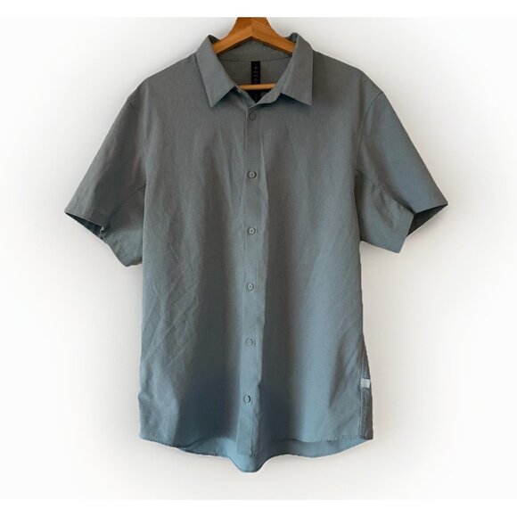 Lululemon Airing Easy Short Sleeve Button Up Shirt Light Blue Men’s Size XL - Picture 1 of 8